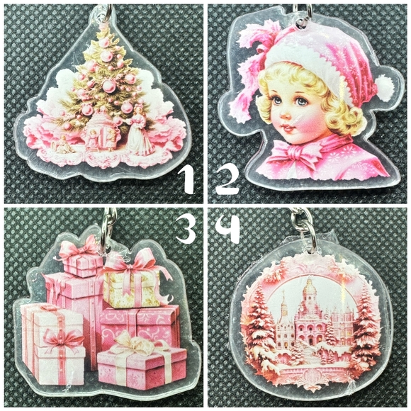 A Very Merry Pink Christmas KBK Keychains - Picture 1 of 8